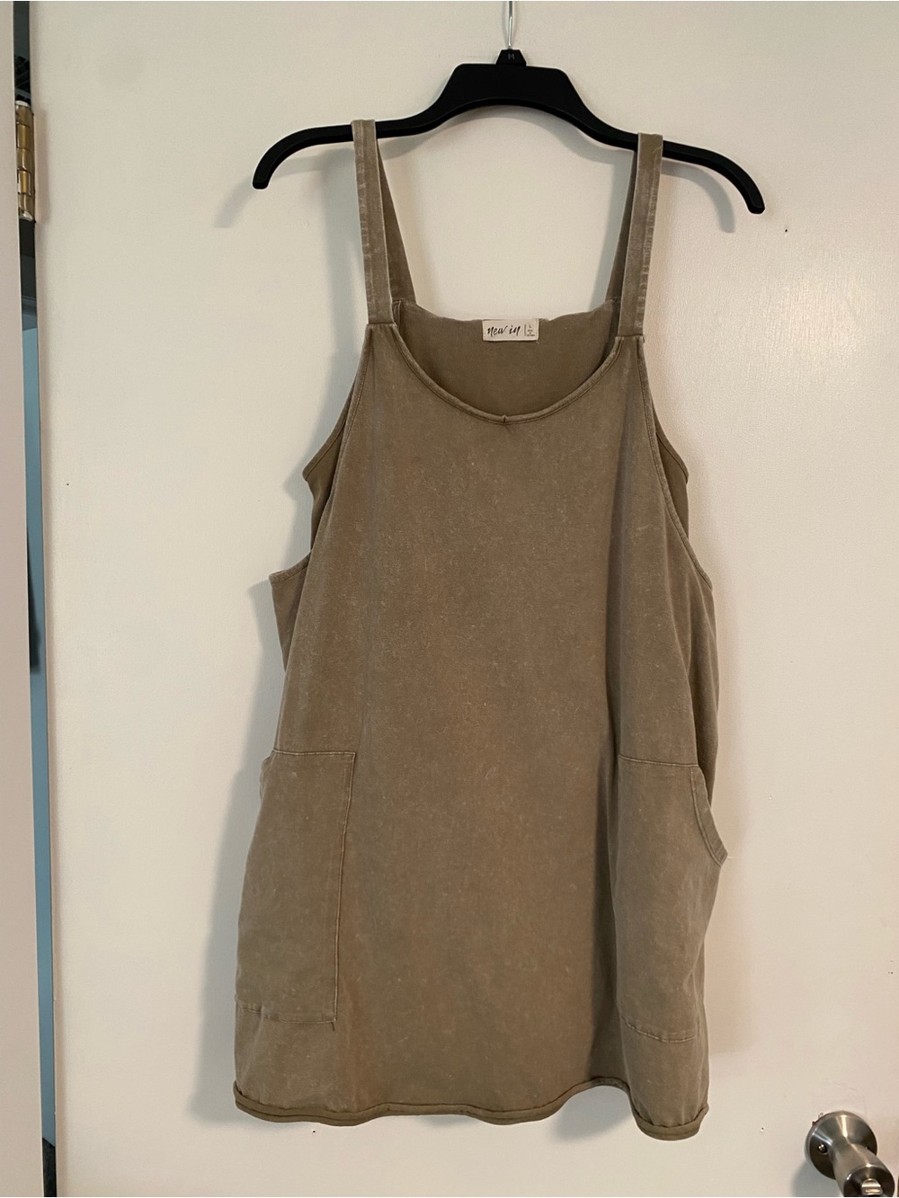 New In Women’s L Hot Shot Mini Dress Romper Built In Shorts Green Pockets Summer